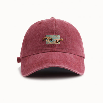 Water-Washed Vintage Baseball Cap With Wide Brim Casual Style