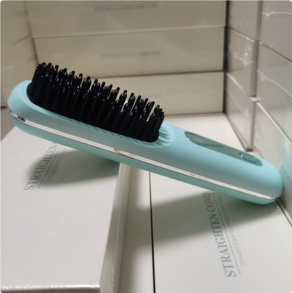 2-in-1 Hair Straightener Brush Wireless Fast Heating Comb