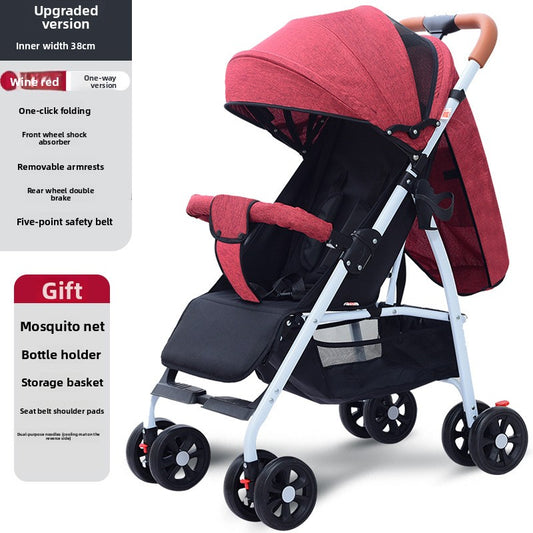 Lightweight Foldable Baby Stroller with Reclining Seat Uses
