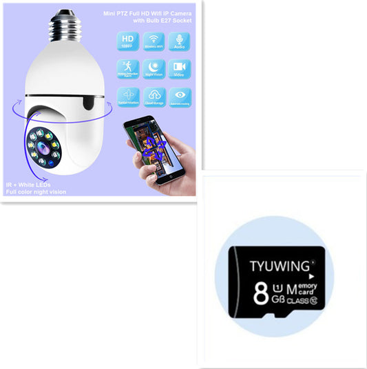 WiFi Camera 1080P Bulb 4X Zoom Home 5G WiFi Alarm Monitor