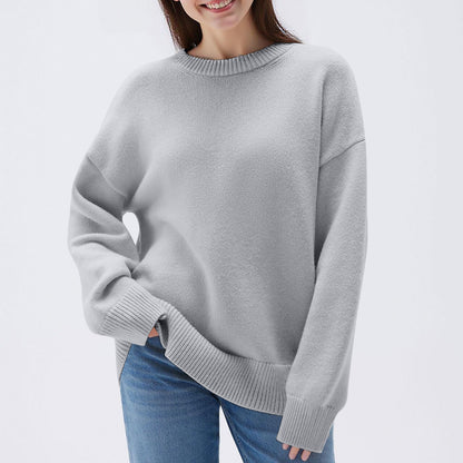 Women’s Round Neck Long-Sleeved Sweatshirt Casual & Loose Fit