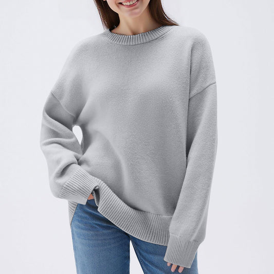 Women’s Round Neck Long-Sleeved Sweatshirt Casual & Loose Fit