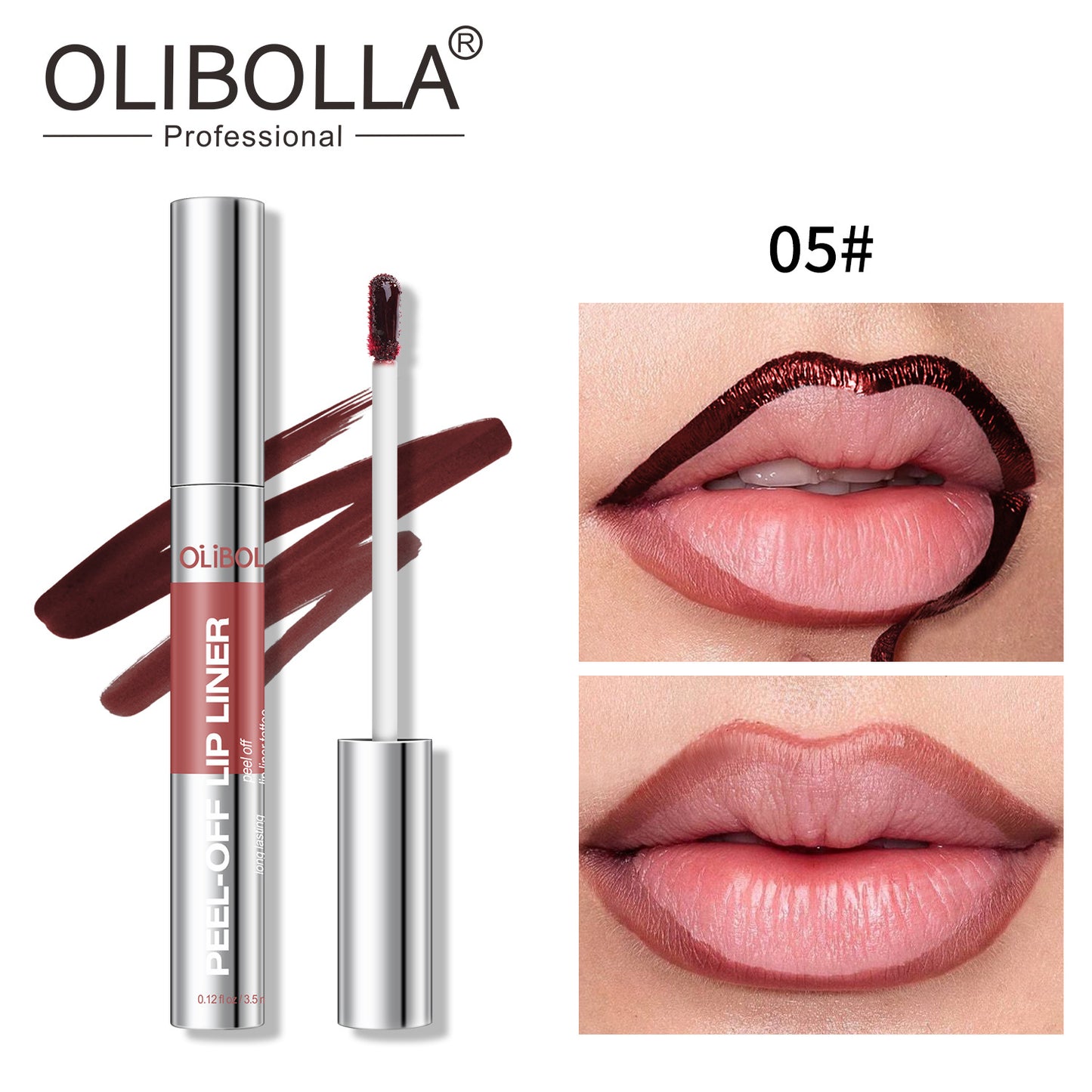 Peel-Off Matte Lip Gloss and Liner Set for Long-Lasting Color