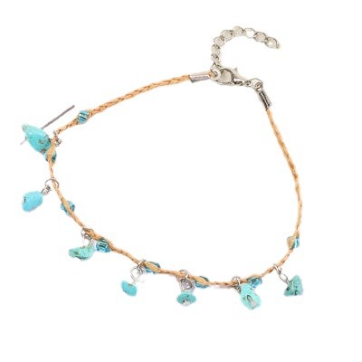 Buy Hand-Woven Raffia Pebble Bracelet & Anklet for Women