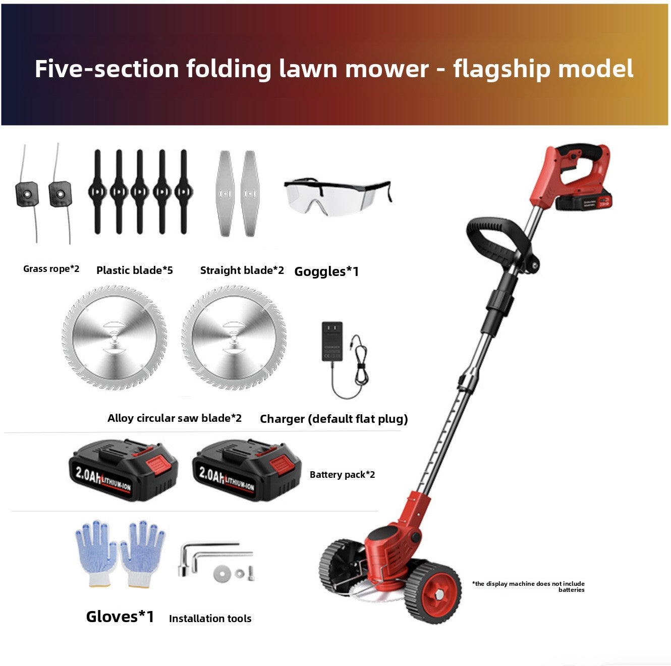 Cordless Lawn Mower with Lithium Battery for Home Yard Care