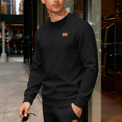 Relaxed-Fit Crew-Neck Sweatshirt – Textured Weave for Comfort