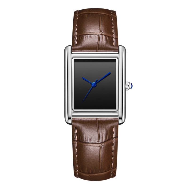 Buy Couple Leather Watch Strap Simple Square Waterproof