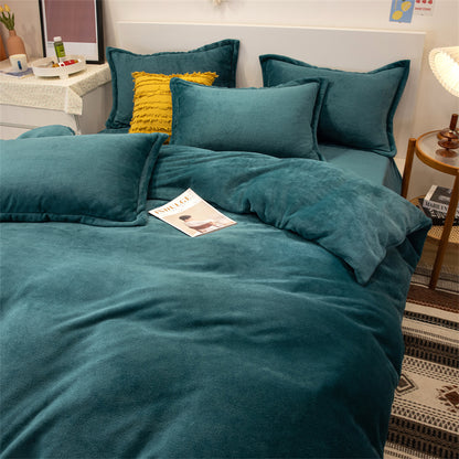 Plush Fleece Duvet Cover Set – Double-Sided Warm Bedding