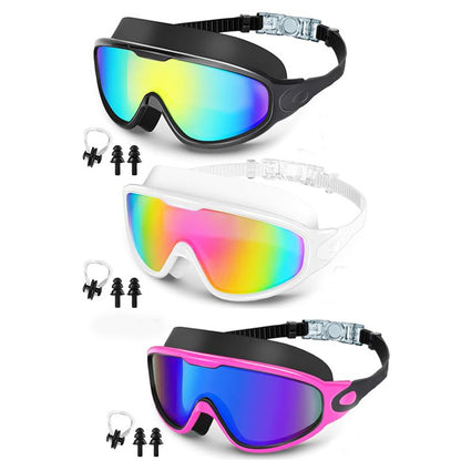 Large Frame Anti Fog Swimming Goggles With Earplugs Uses Now