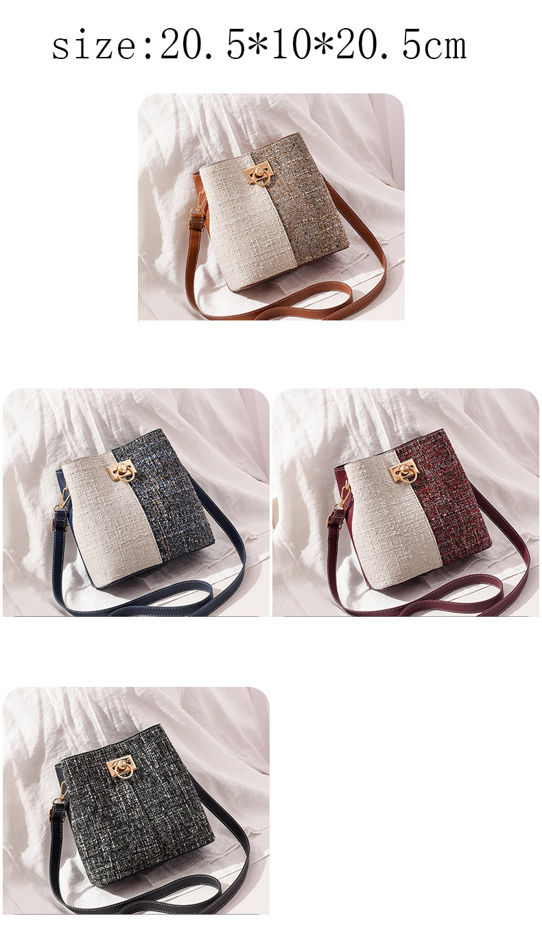 Buy Fashion Texture Bucket Bag – Chic Single Shoulder Slant Design