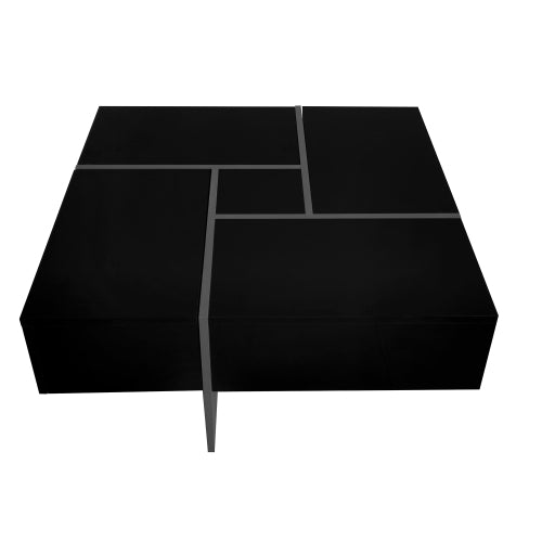 Unique Design Coffee Table – 4 Hidden Storage Compartments