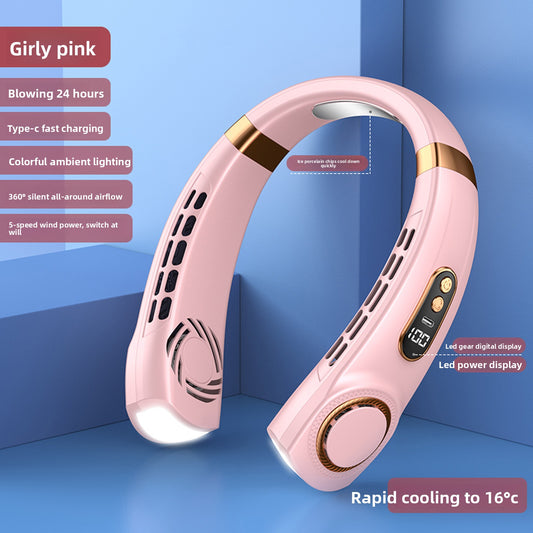 Portable Bladeless Neck Fan with USB Charging and Airflow