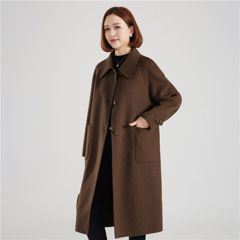 Double-Faced Wool Coat Elegant Outerwear for Women & Moms
