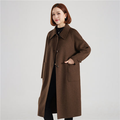 Double-Faced Wool Coat Elegant Outerwear for Women & Moms