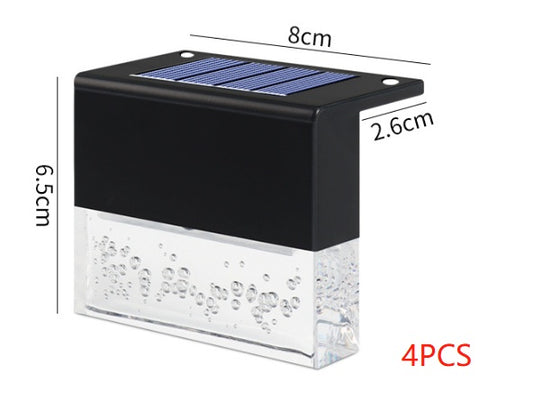 RGB LED Solar Step Fence Light Waterproof and Energy Saving
