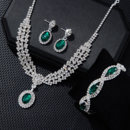 New European & American Style Luxury Sapphire Necklace Set