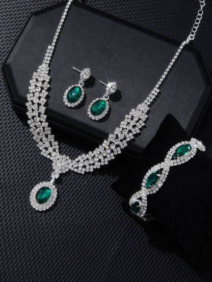 New European & American Style Luxury Sapphire Necklace Set