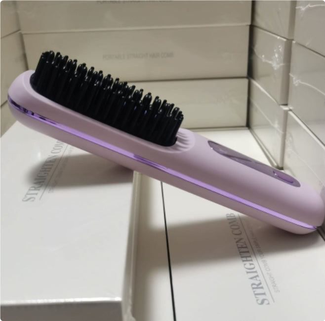 2-in-1 Hair Straightener Brush Wireless Fast Heating Comb