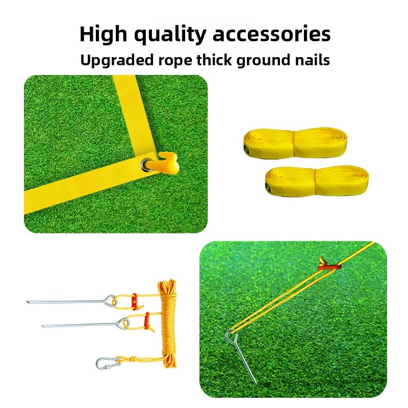 Beach grass volleyball net set