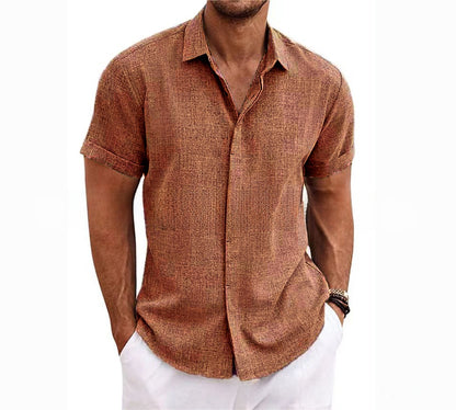 Beach oversized men's short-sleeved shirt