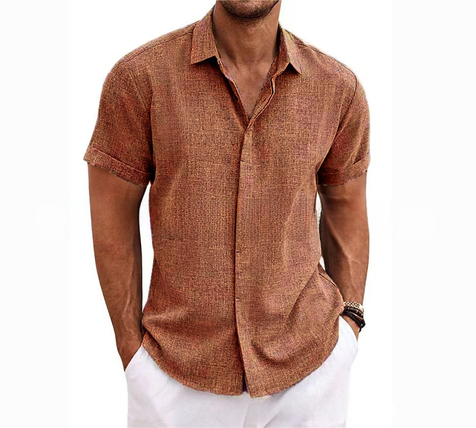 Beach oversized men's short-sleeved shirt