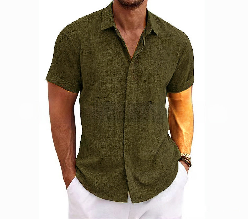 Beach oversized men's short-sleeved shirt
