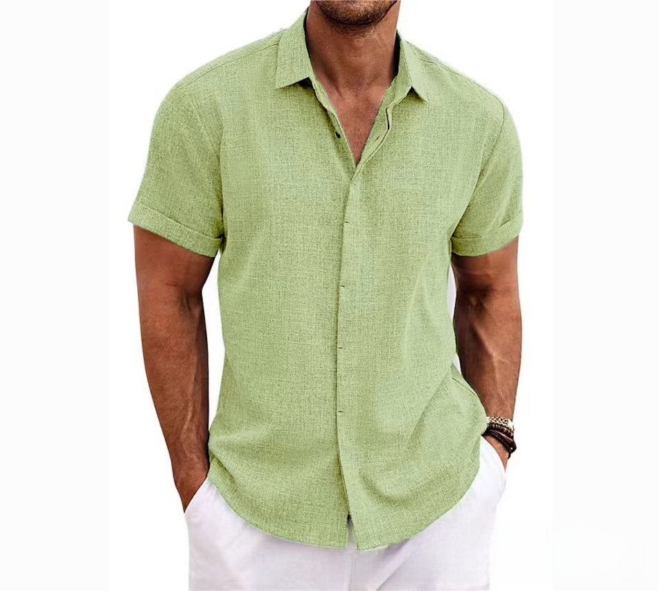 Beach oversized men's short-sleeved shirt