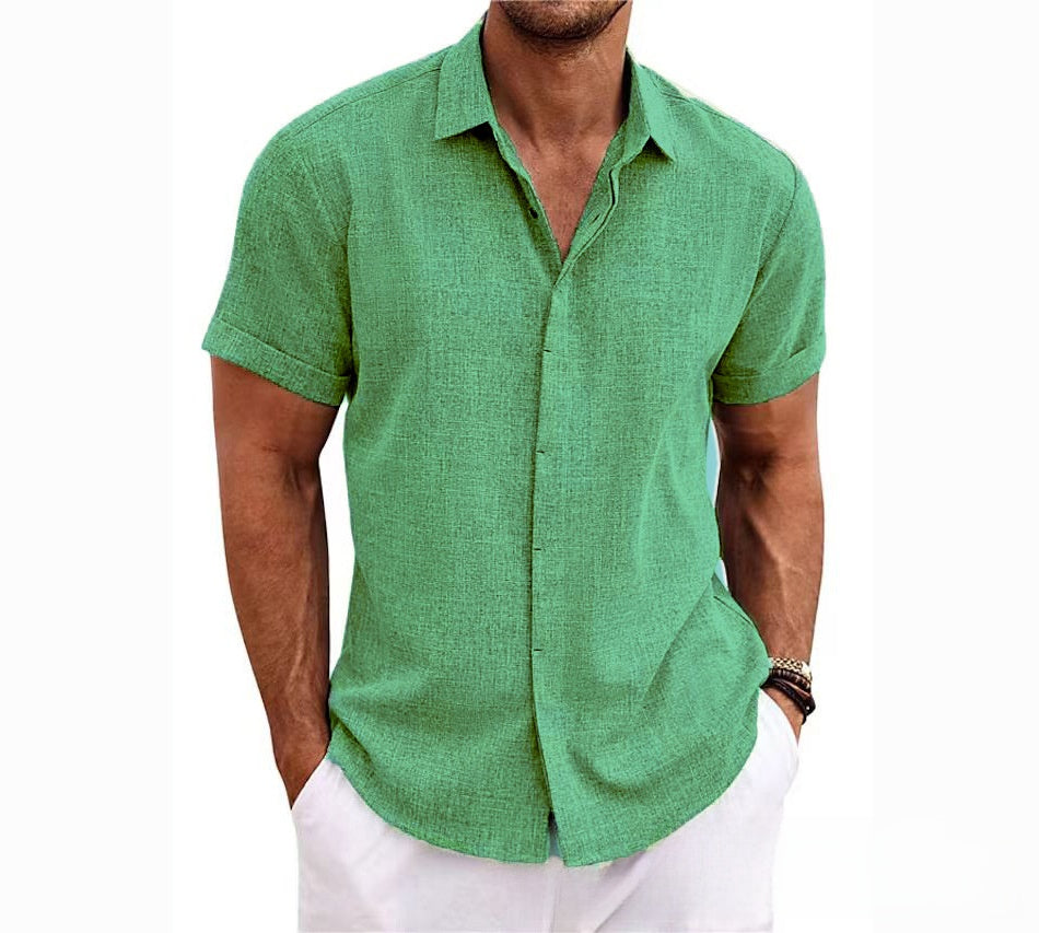 Beach oversized men's short-sleeved shirt