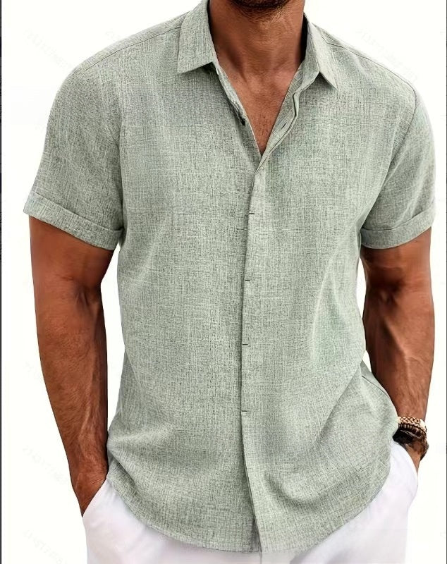 Beach oversized men's short-sleeved shirt