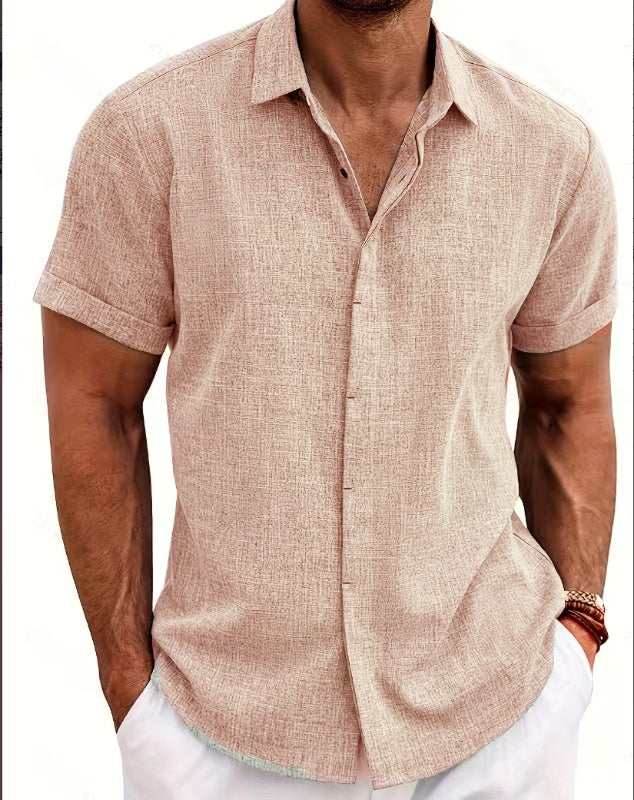 Beach oversized men's short-sleeved shirt
