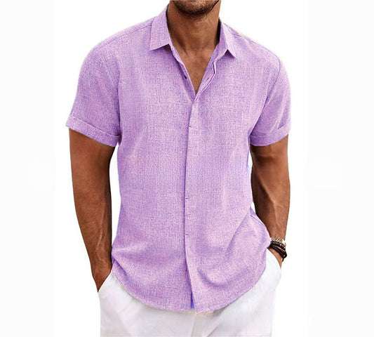 Beach oversized men's short-sleeved shirt