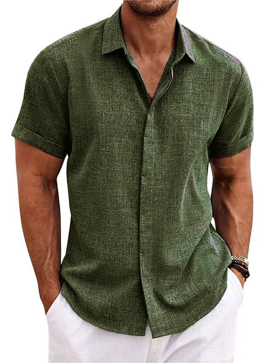 Beach oversized men's short-sleeved shirt