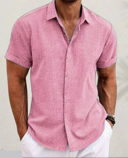 Beach oversized men's short-sleeved shirt