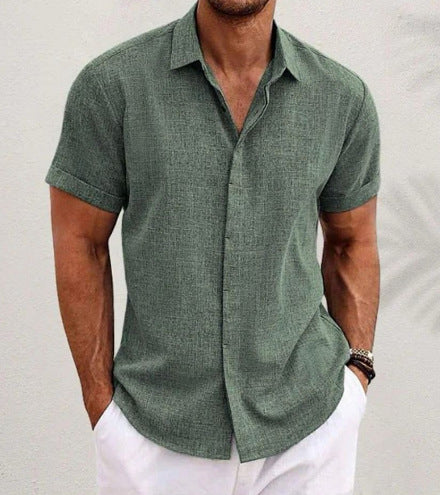 Beach oversized men's short-sleeved shirt