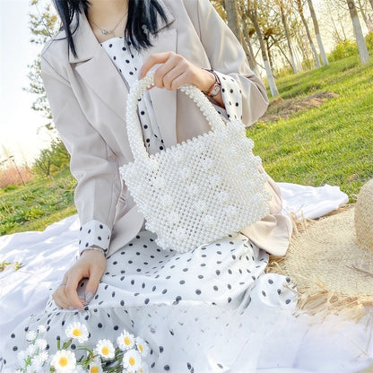 Beaded Geometric Handbag with Resin Accents
