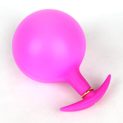 Beaded Inflatable Anal Plug with Liquid Silicone