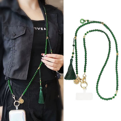 Beaded mobile phone lanyard