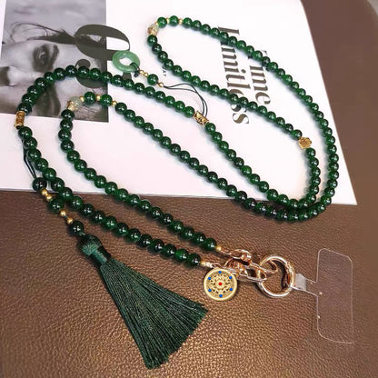 Beaded mobile phone lanyard