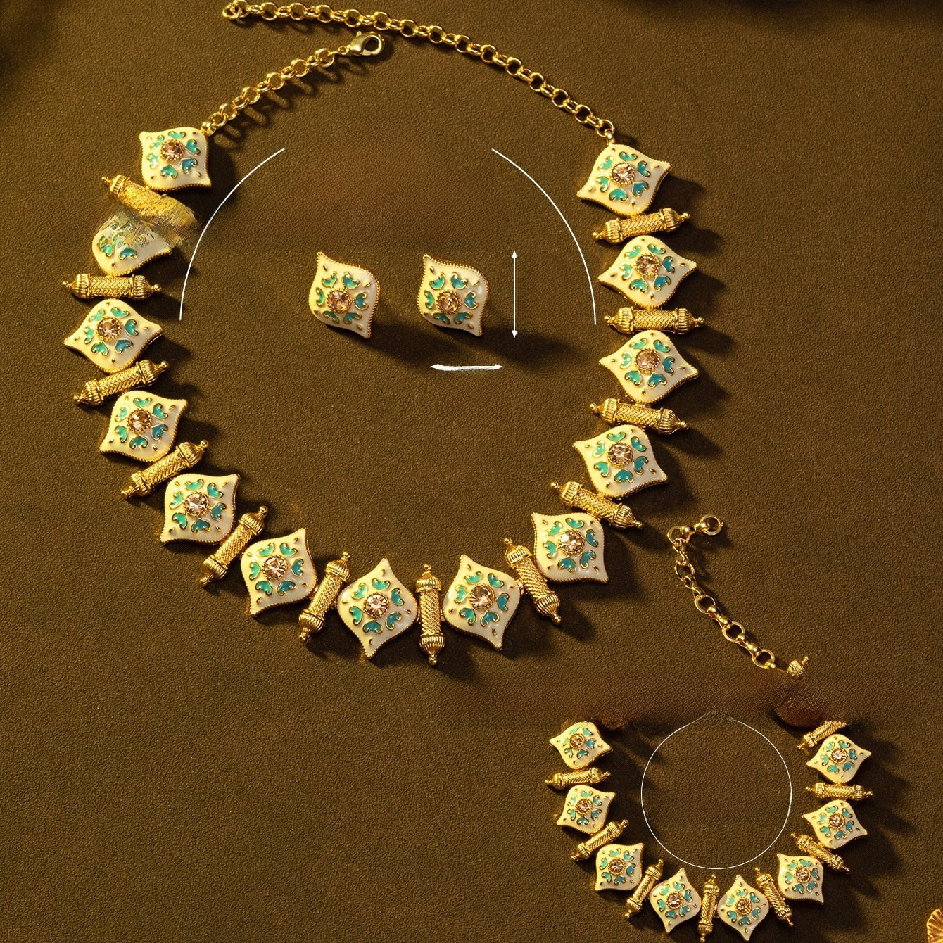 Beaded necklace jewelry set