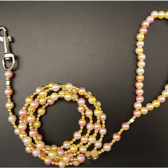White pearl with gold beads