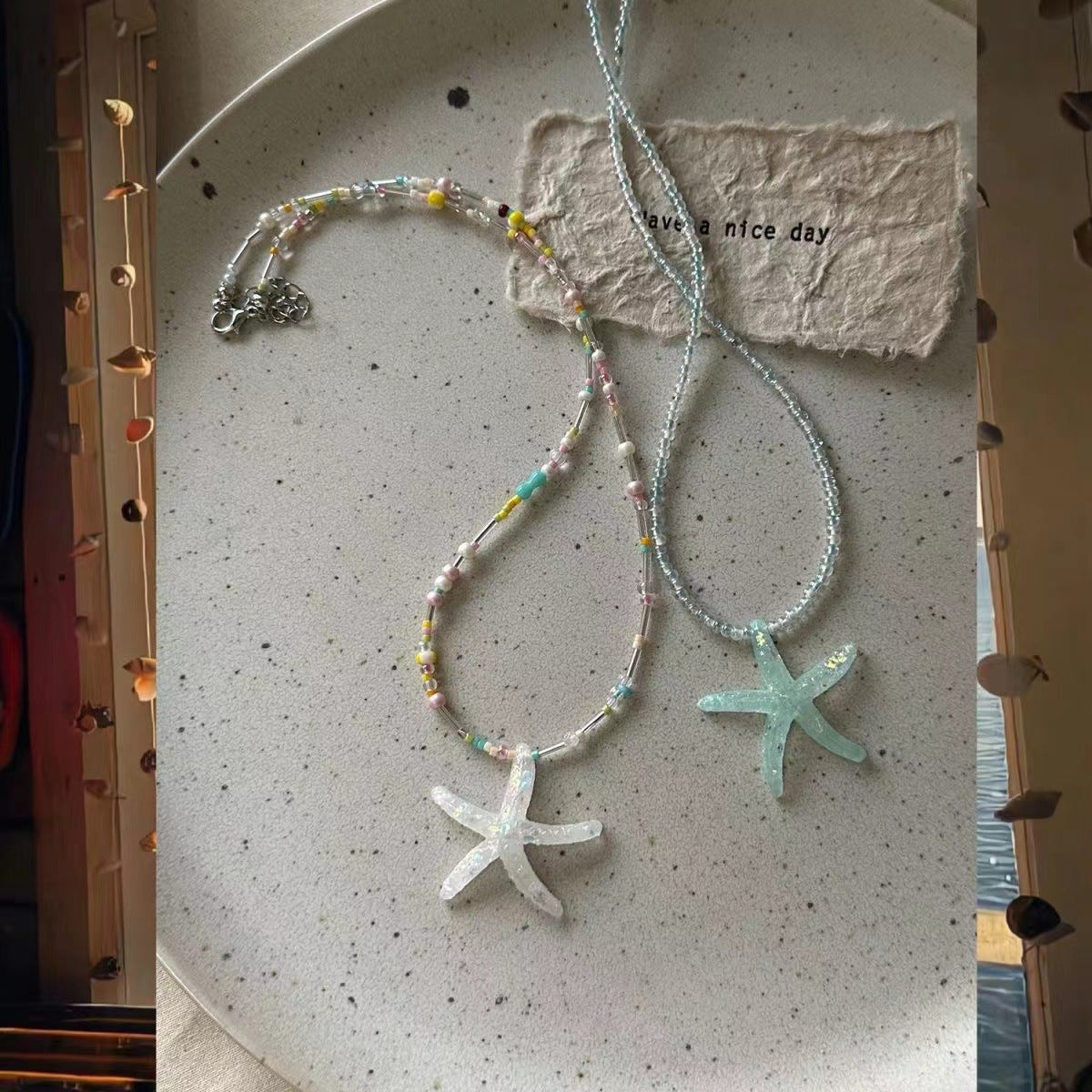 beaded star necklace