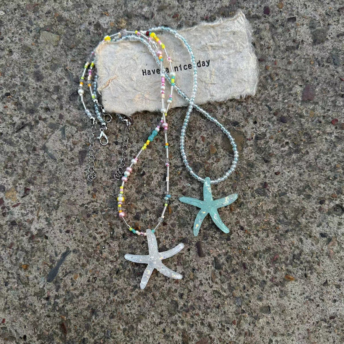 beaded star necklace