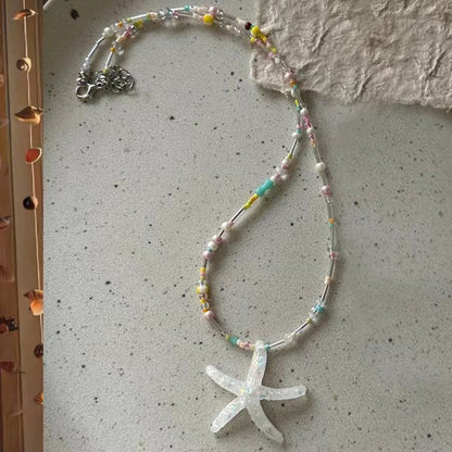 beaded star necklace