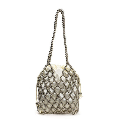 Beaded Woven Shoulder Handbag