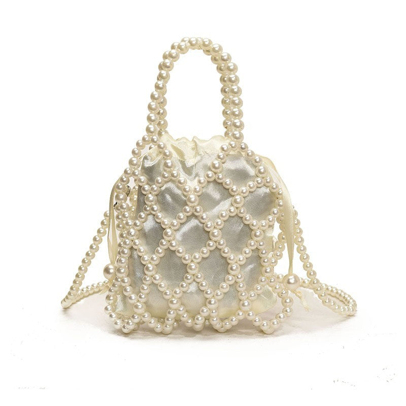 Beaded Woven Shoulder Handbag
