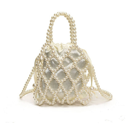 Beaded Woven Shoulder Handbag