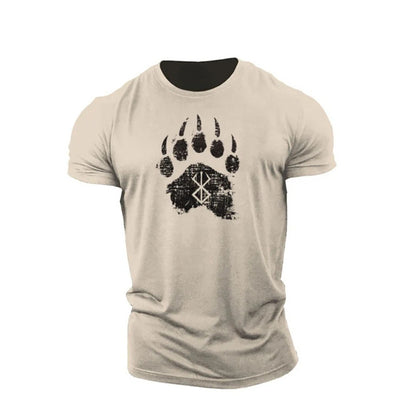 Bear Paw Print Cotton T-Shirt