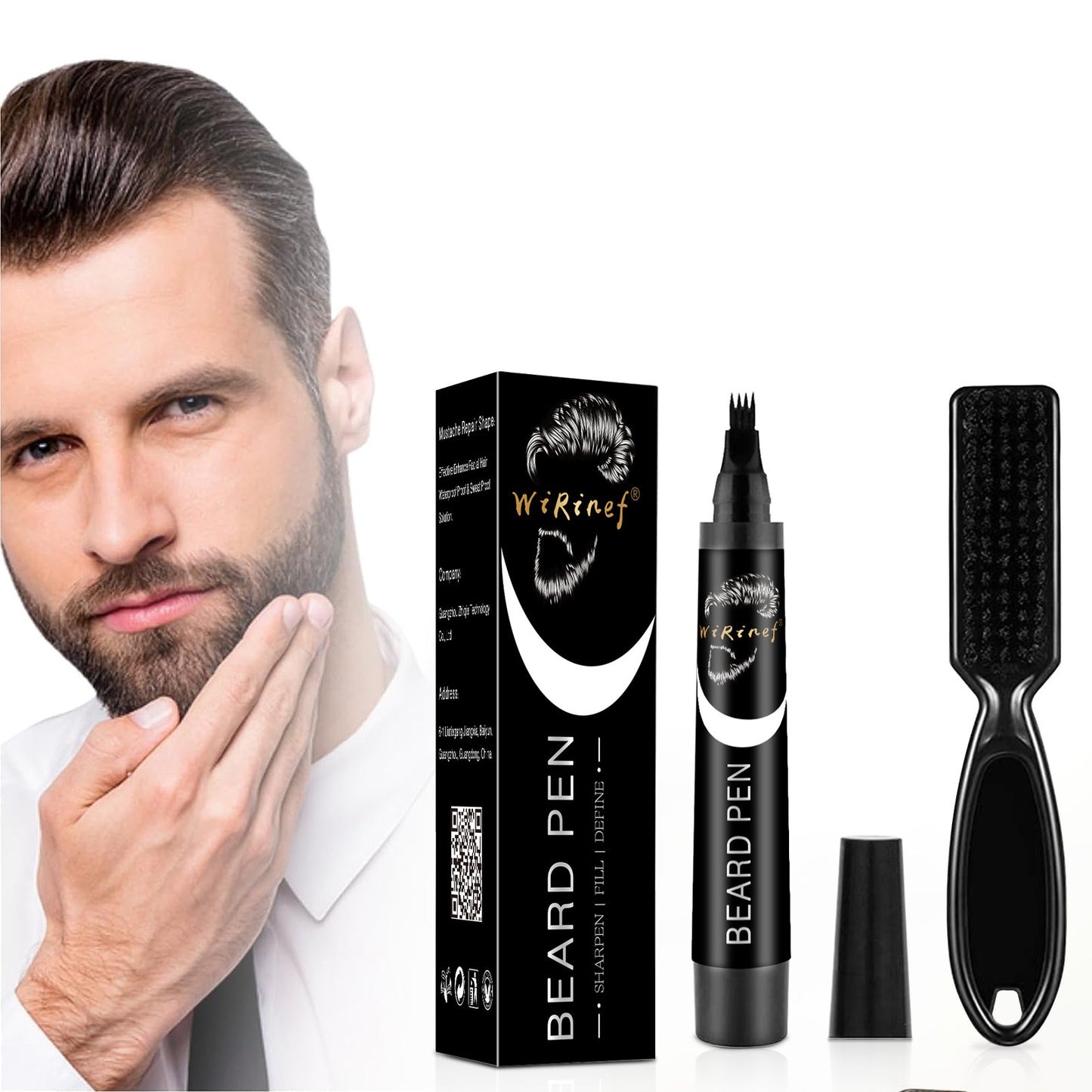 Beard Filler Pen with Brush for Men