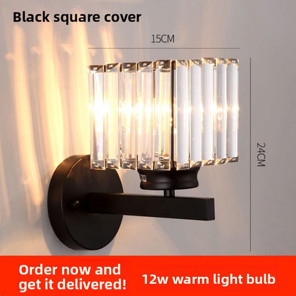 Bedroom bedside lamp eye-care crystal wall light