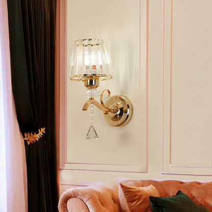 Bedroom bedside lamp eye-care crystal wall light